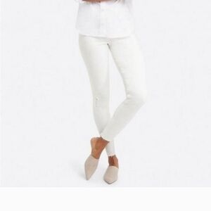 SPANX White Distressed Skinny Jeans Size Large